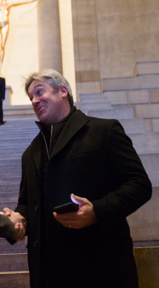 Head coach Doug Pederson at the Eagles Super Bowl LII parade.